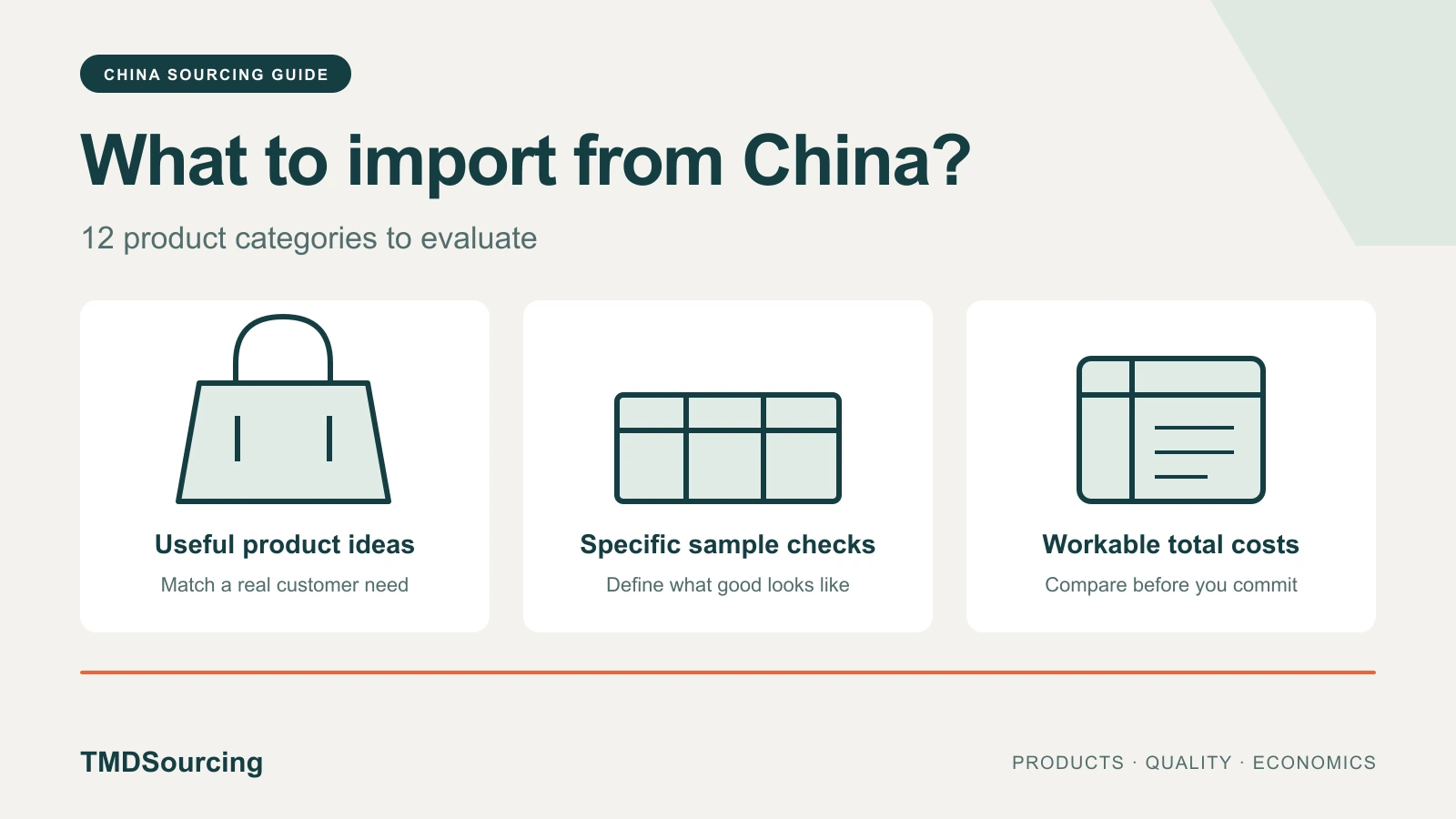 Product selection guide for importing from China: compare 12 categories, costs and buying checks